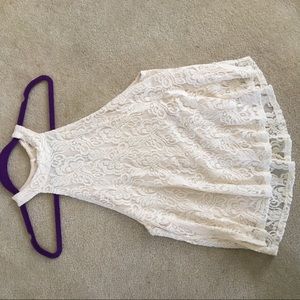 Lace high neck tank top